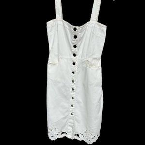 STELLA MCCARTNEY - DENIM DRESS WITH LACE INSERTS ON THE BOTTOM SIZE 40 (US - XS)